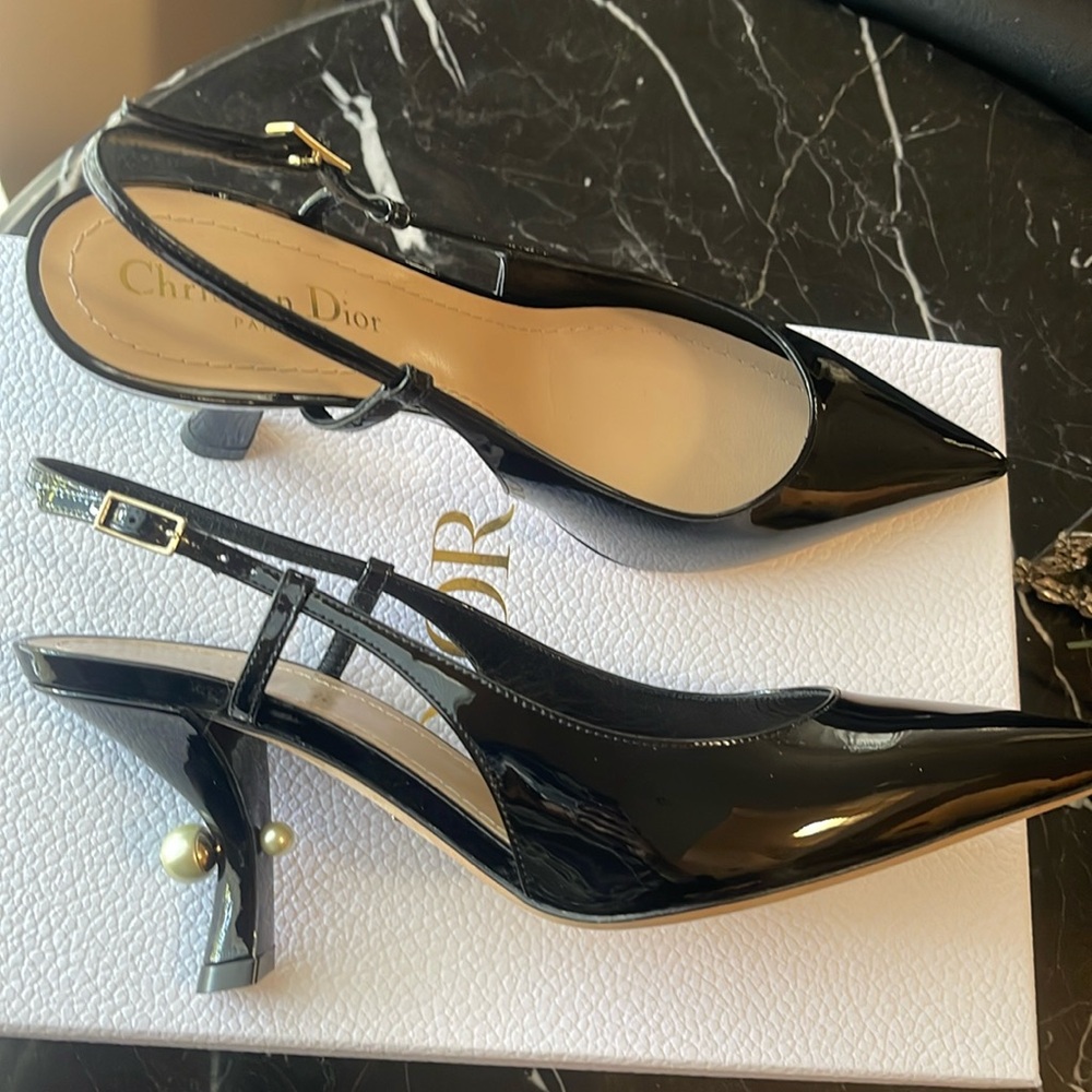 Classic DIOR shoe slingback with pearl New 38